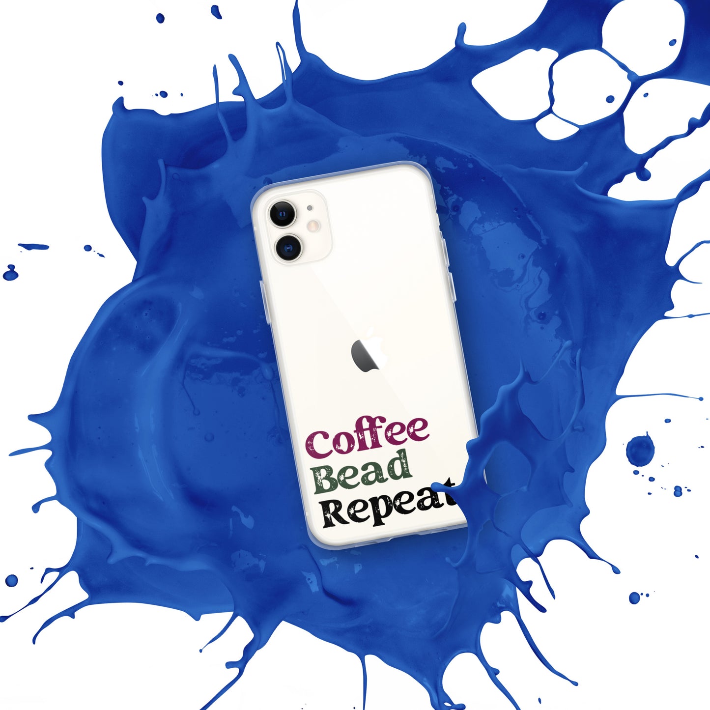 Coffee Bead Repeat Clear Case for iPhone®