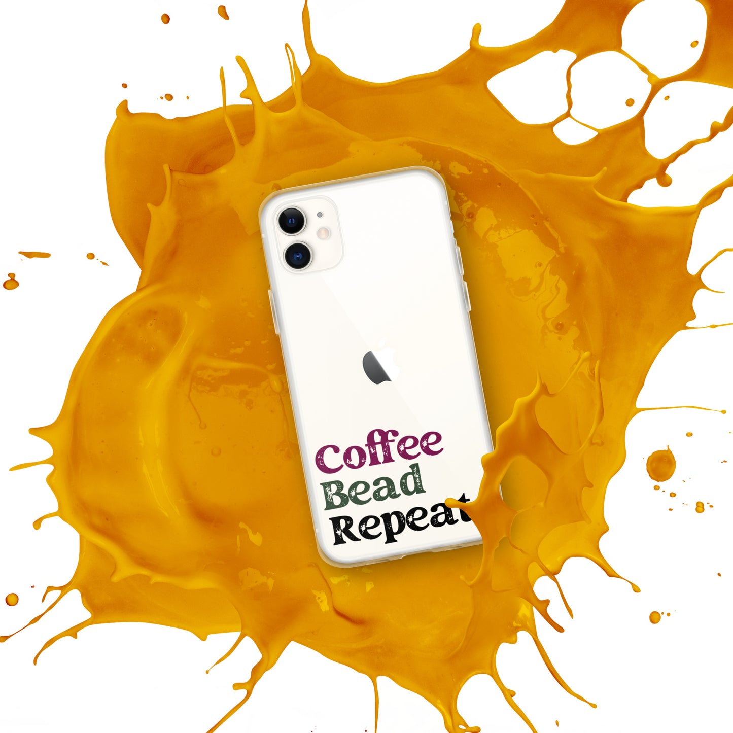 Coffee Bead Repeat Clear Case for iPhone®