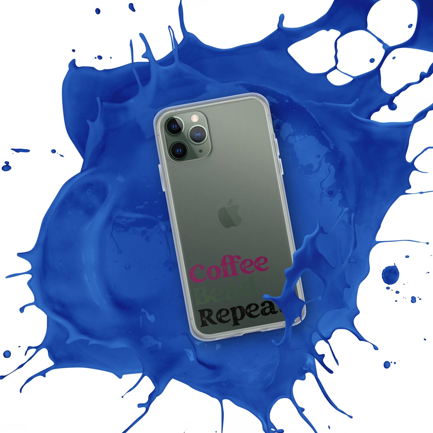 Coffee Bead Repeat Clear Case for iPhone®