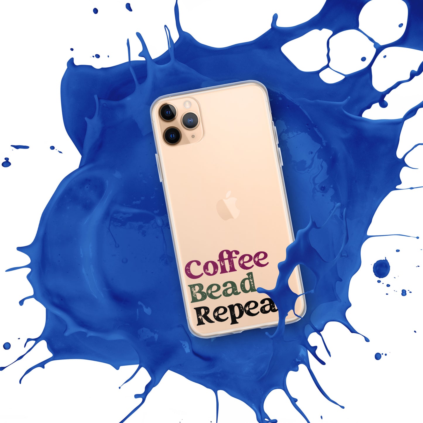 Coffee Bead Repeat Clear Case for iPhone®