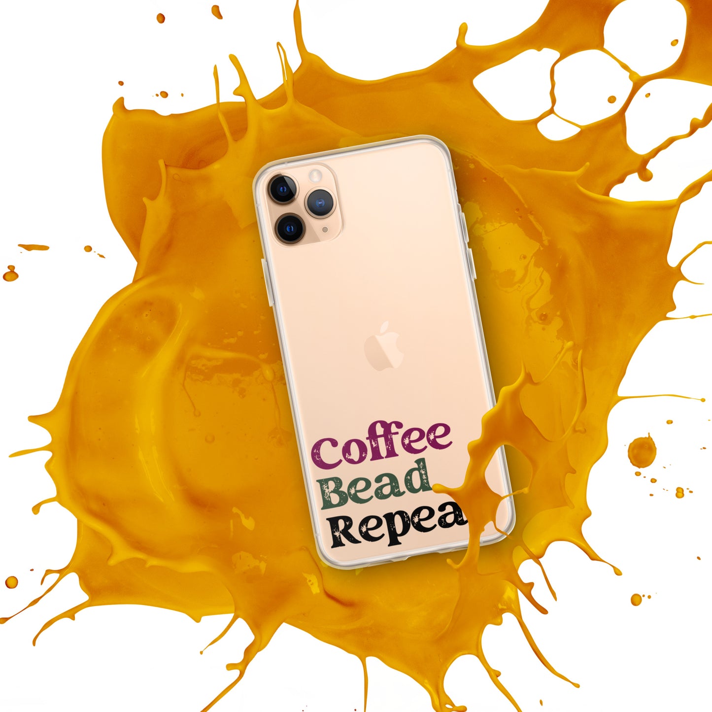 Coffee Bead Repeat Clear Case for iPhone®