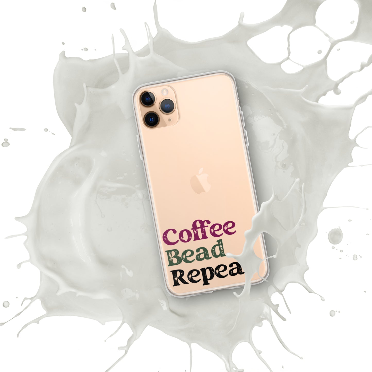 Coffee Bead Repeat Clear Case for iPhone®