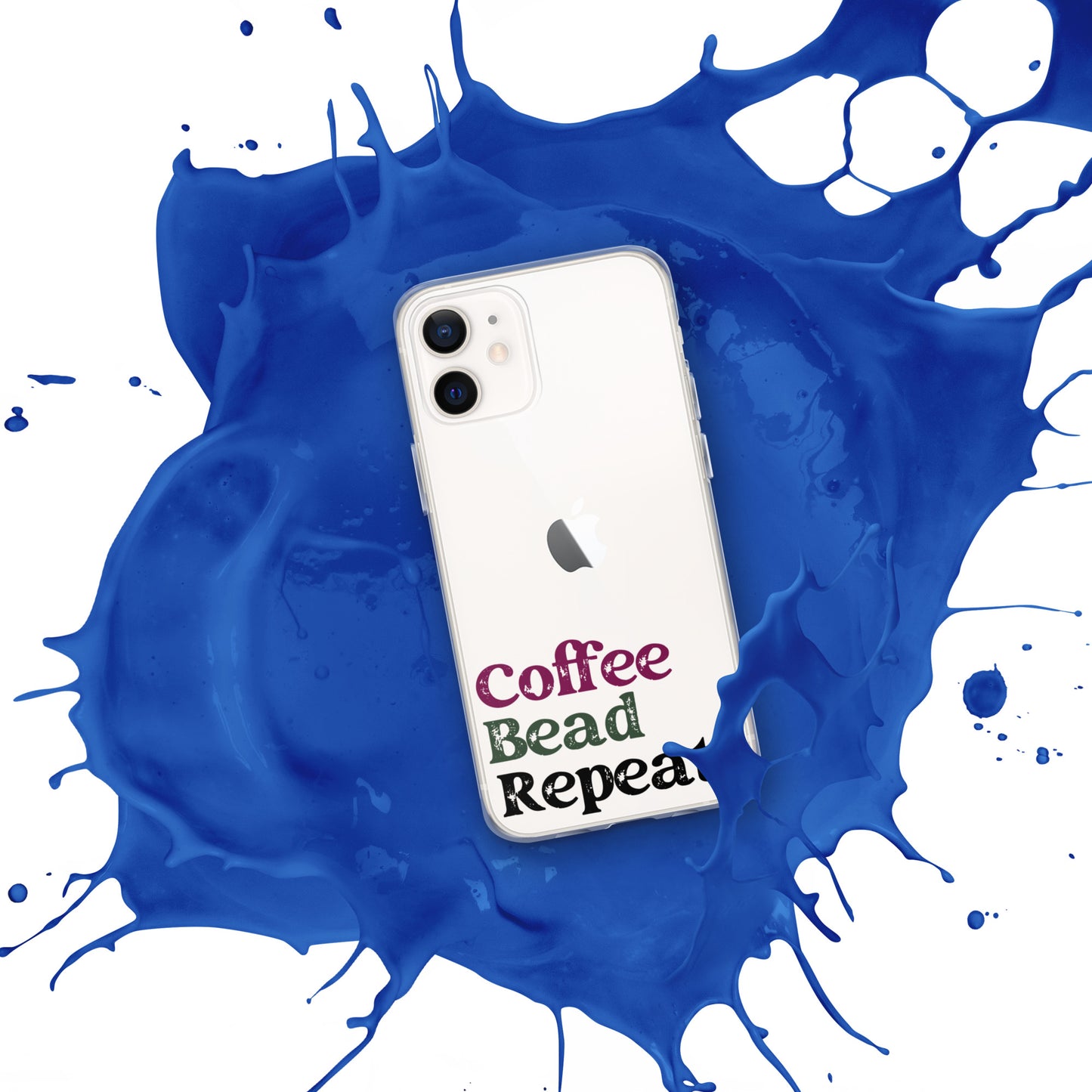 Coffee Bead Repeat Clear Case for iPhone®