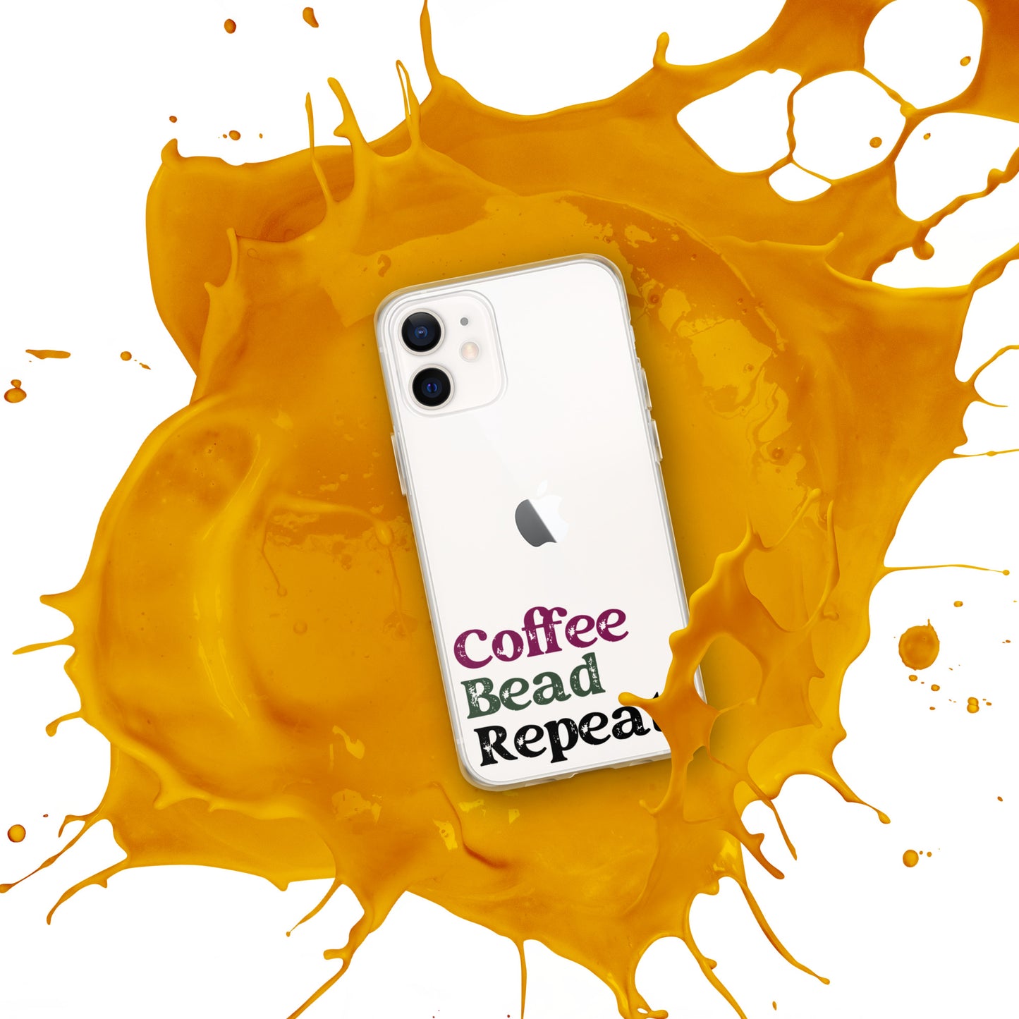 Coffee Bead Repeat Clear Case for iPhone®