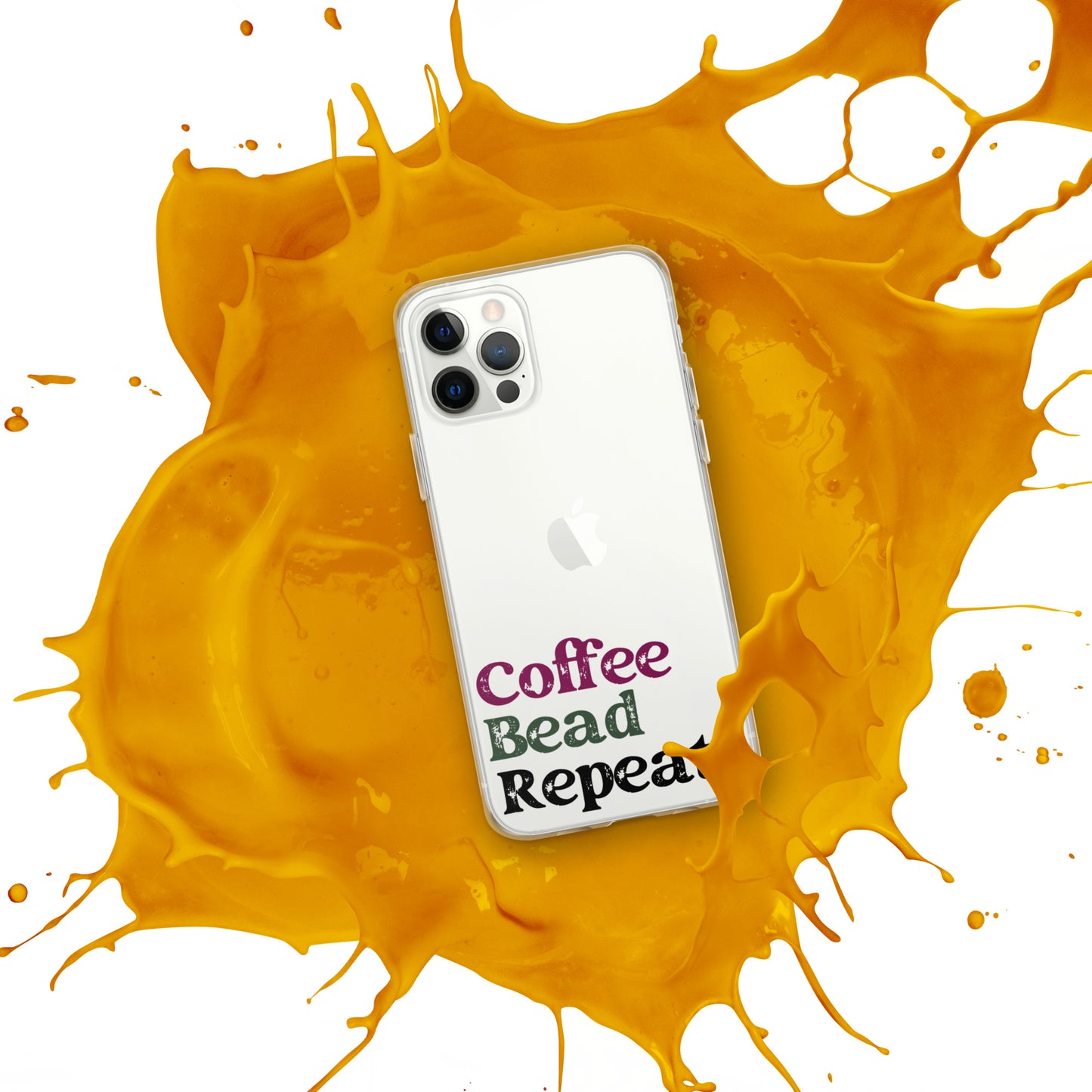 Coffee Bead Repeat Clear Case for iPhone®