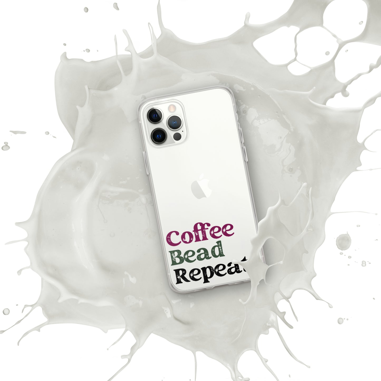 Coffee Bead Repeat Clear Case for iPhone®