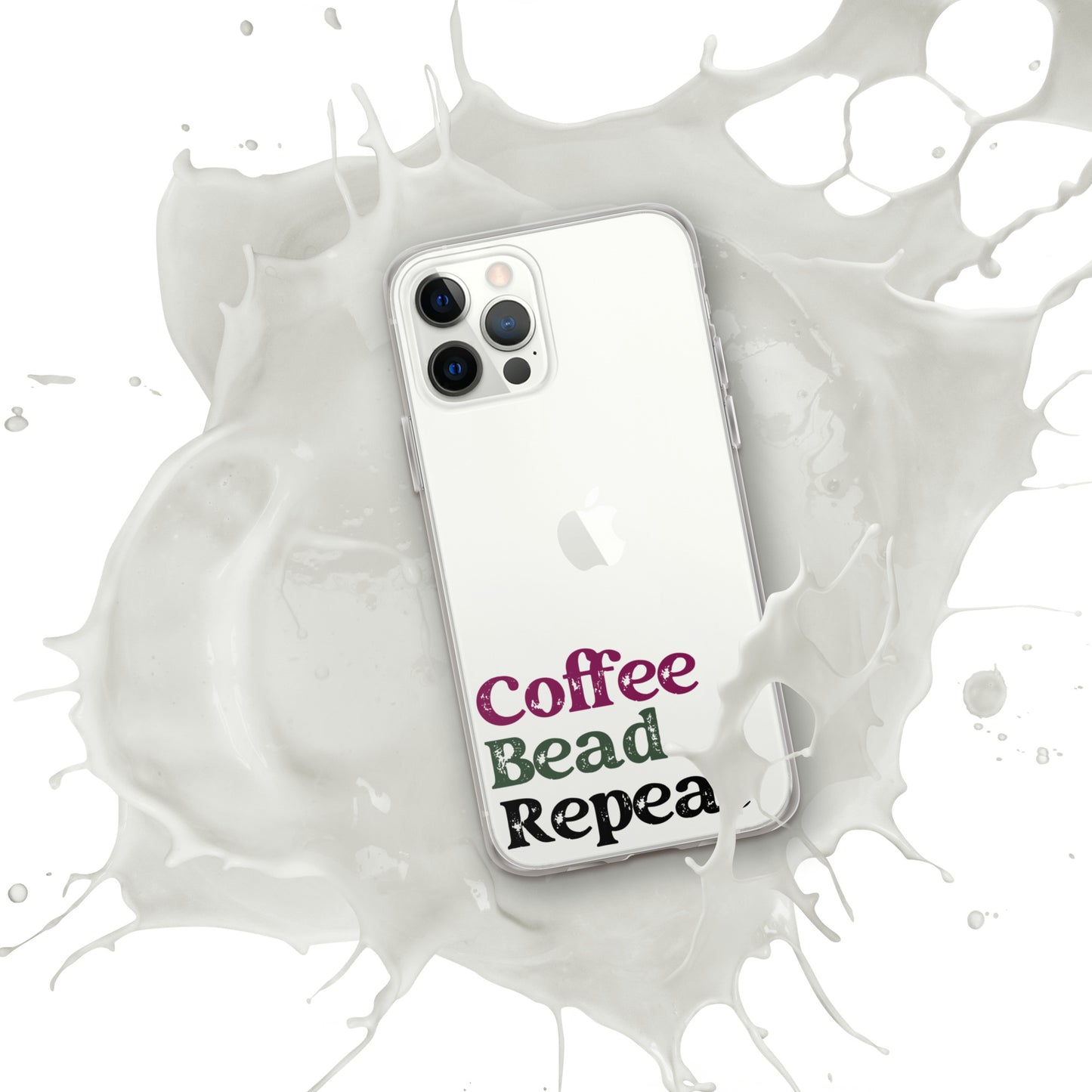 Coffee Bead Repeat Clear Case for iPhone®