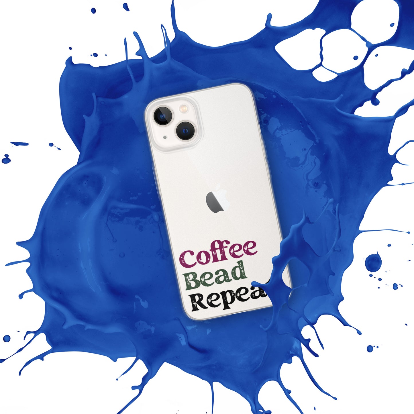 Coffee Bead Repeat Clear Case for iPhone®