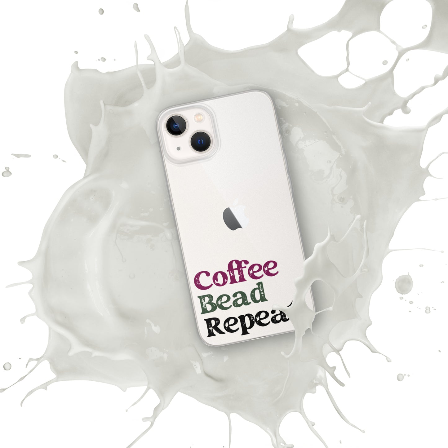 Coffee Bead Repeat Clear Case for iPhone®