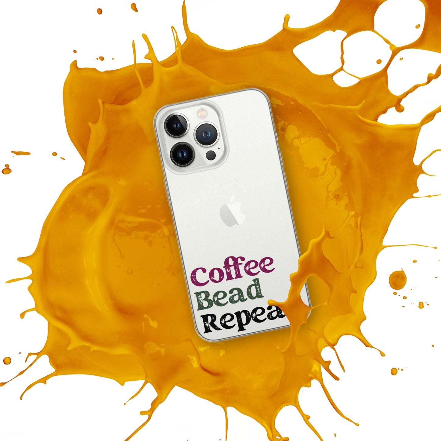 Coffee Bead Repeat Clear Case for iPhone®