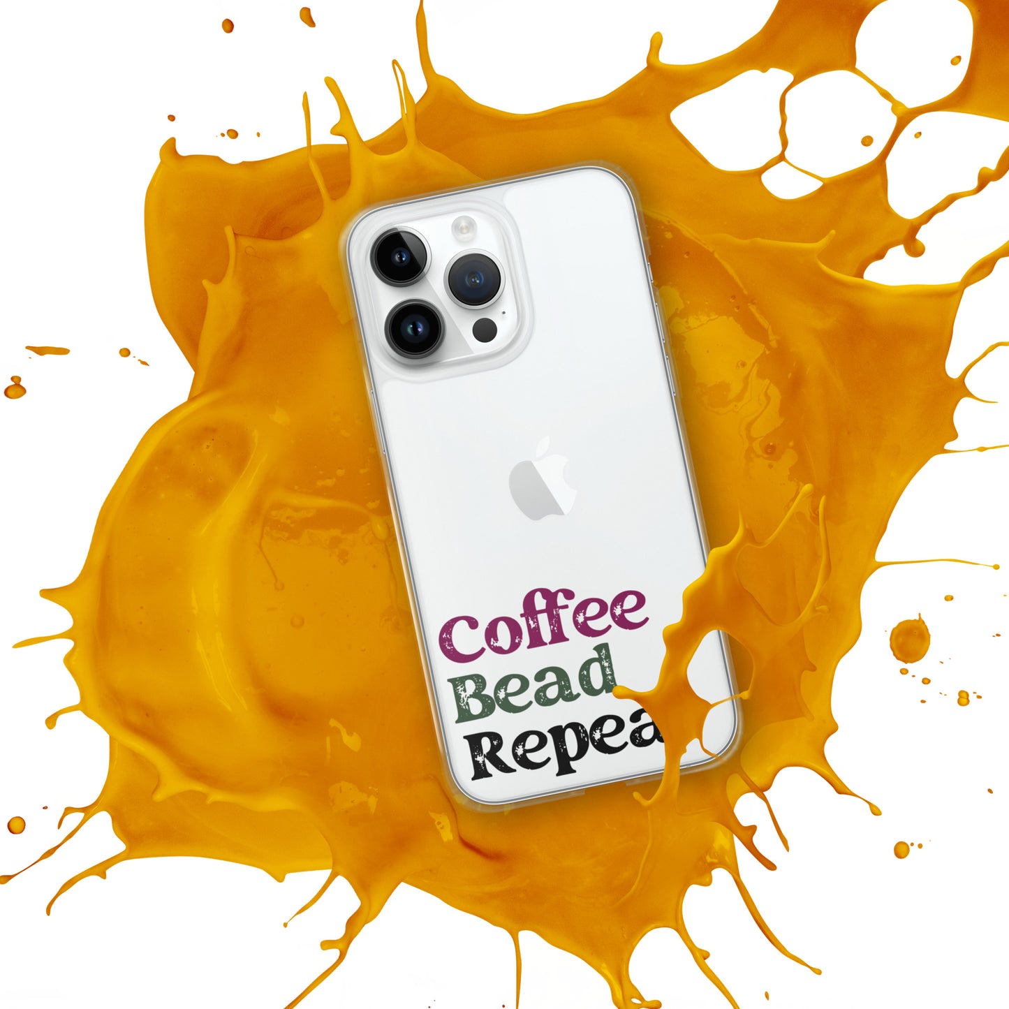 Coffee Bead Repeat Clear Case for iPhone®