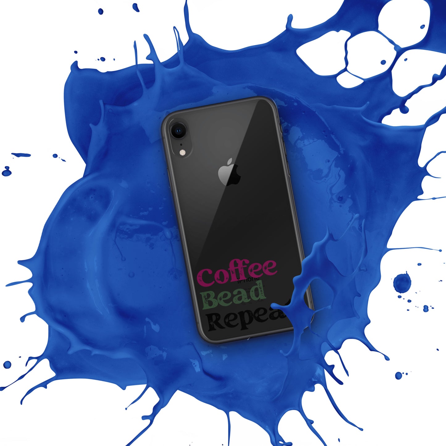 Coffee Bead Repeat Clear Case for iPhone®
