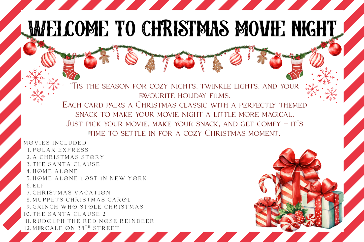 Christmas Movie Card Set: Physical Set