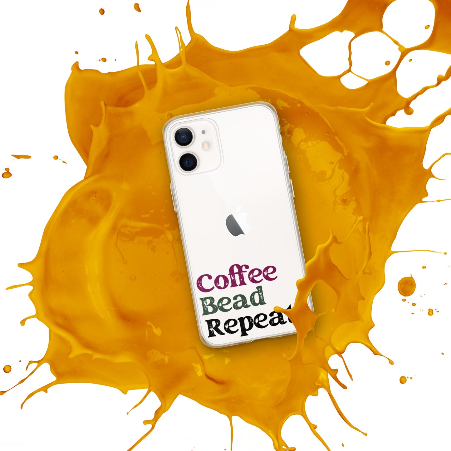 Coffee Bead Repeat Clear Case for iPhone®