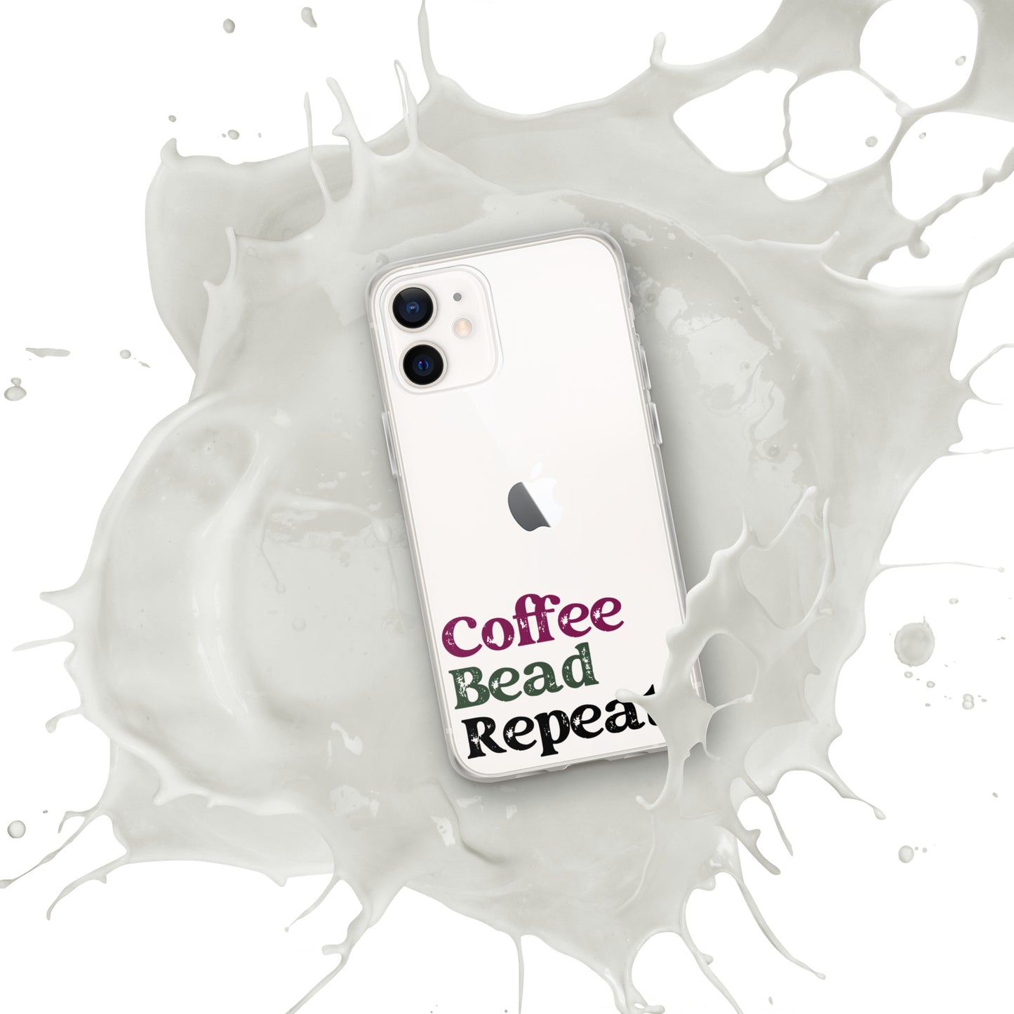 Coffee Bead Repeat Clear Case for iPhone®