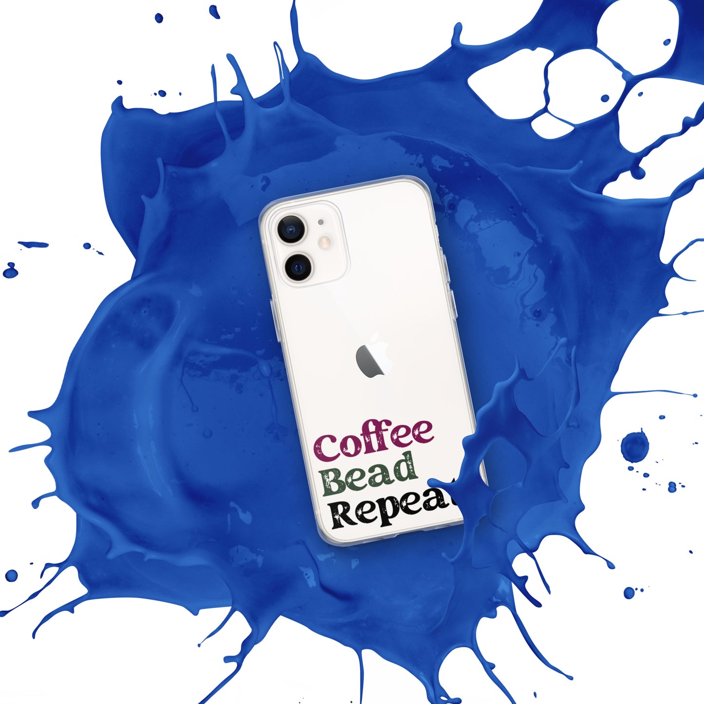 Coffee Bead Repeat Clear Case for iPhone®