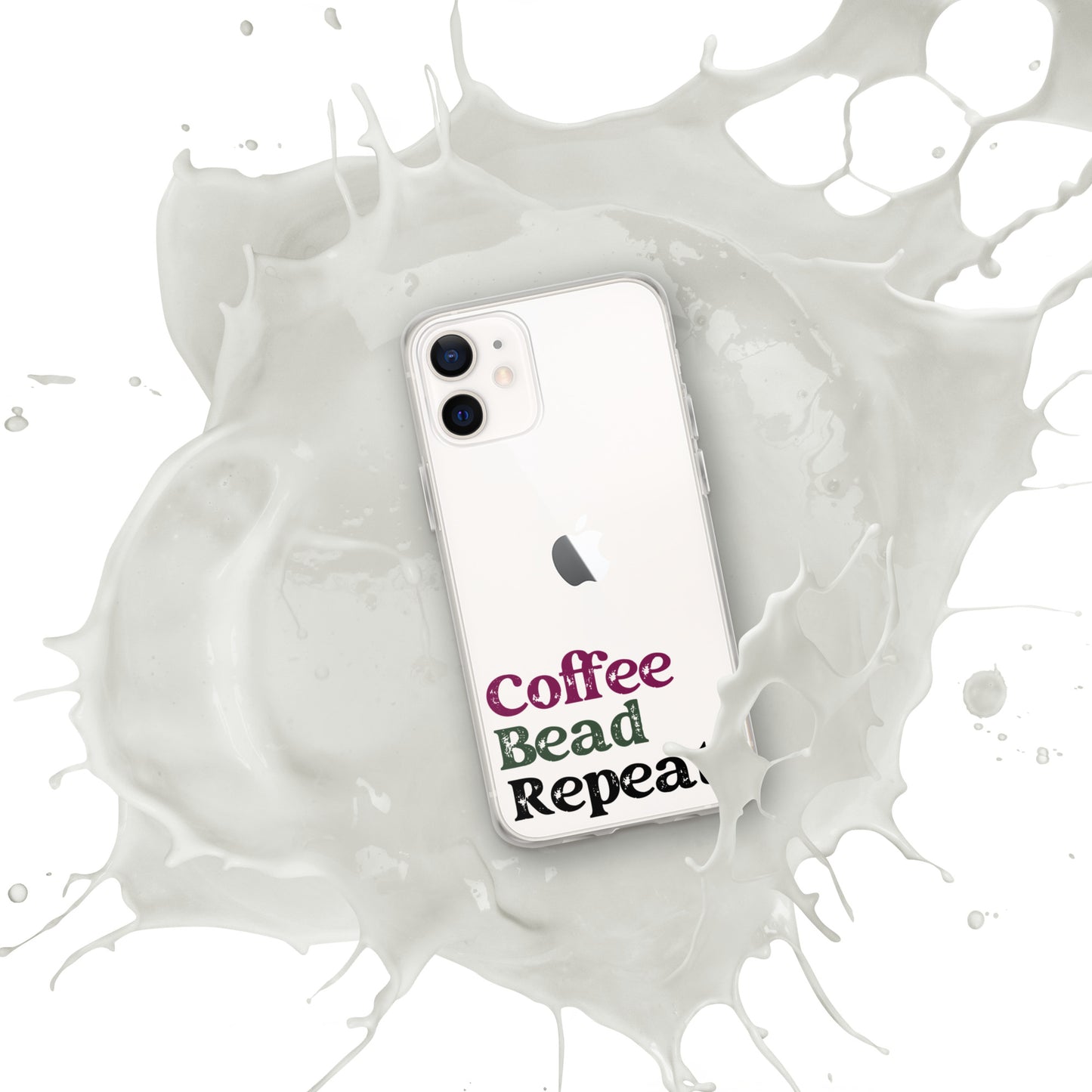 Coffee Bead Repeat Clear Case for iPhone®