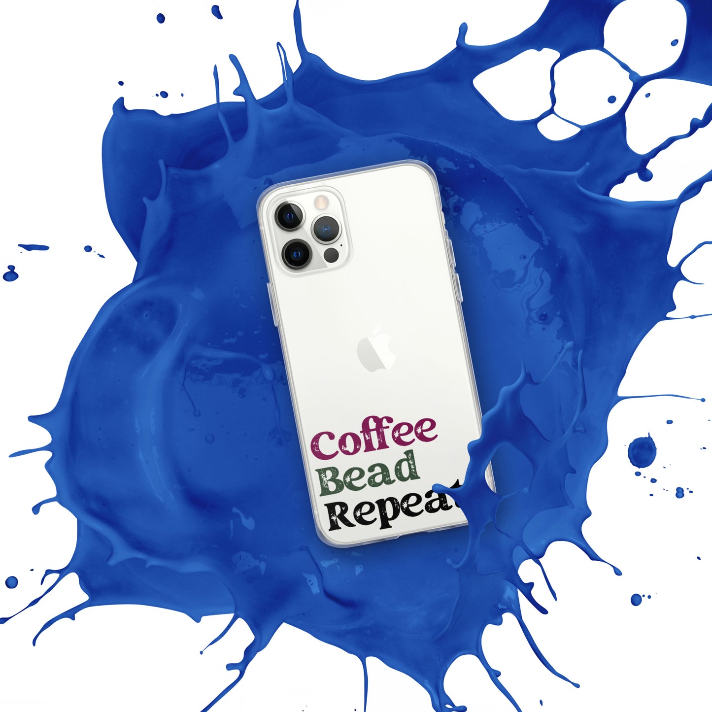 Coffee Bead Repeat Clear Case for iPhone®