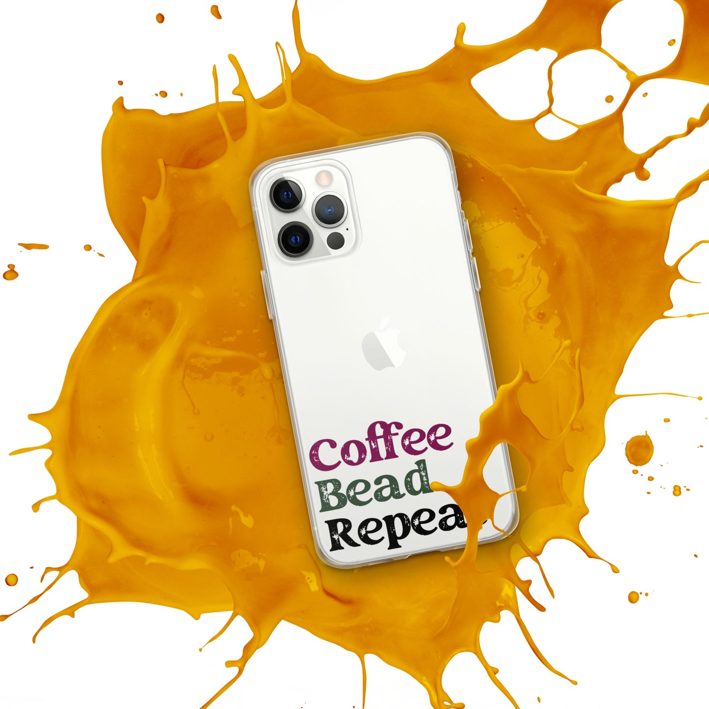 Coffee Bead Repeat Clear Case for iPhone®