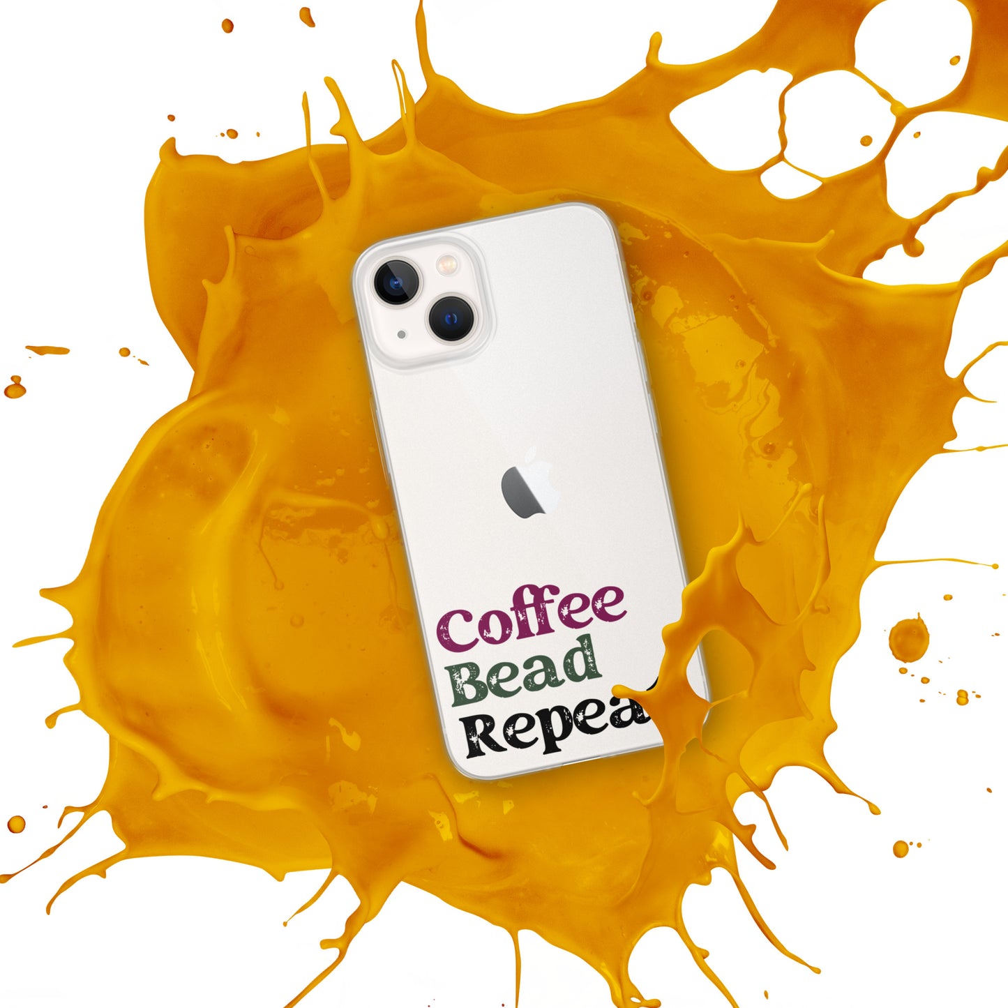 Coffee Bead Repeat Clear Case for iPhone®