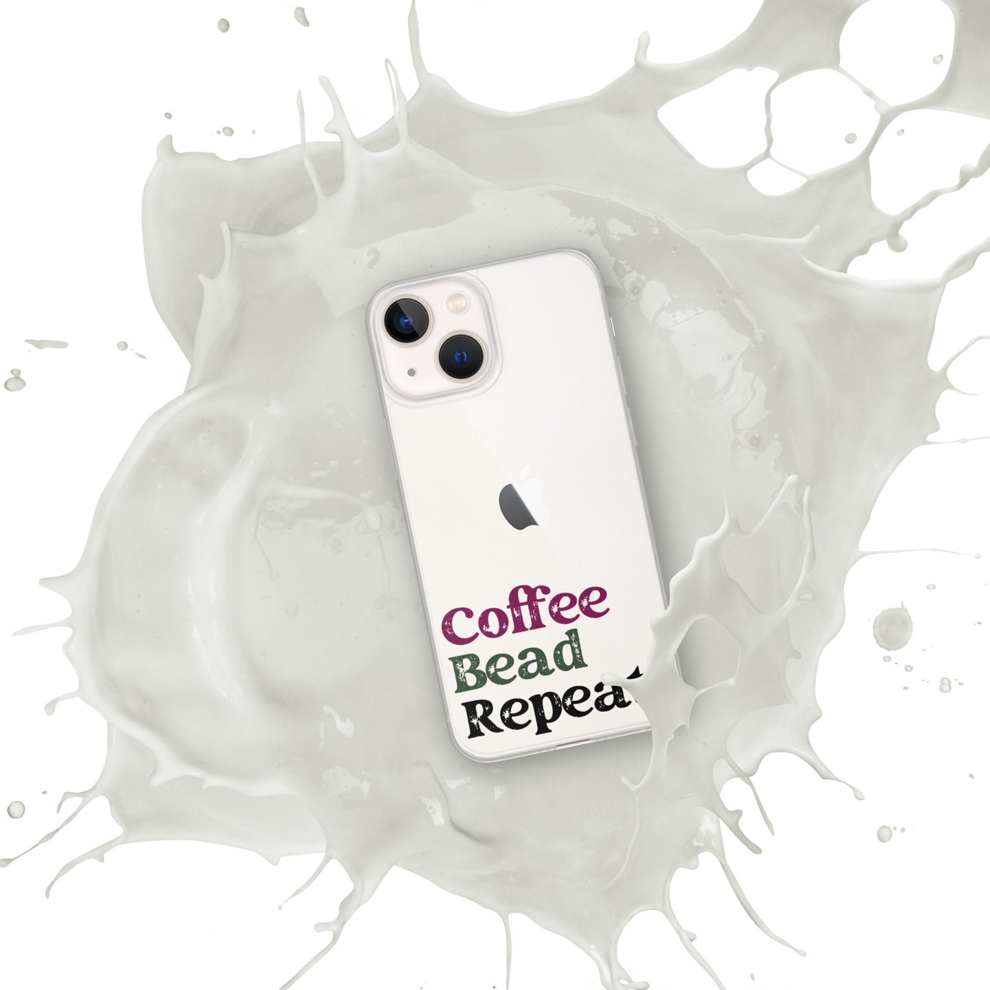 Coffee Bead Repeat Clear Case for iPhone®