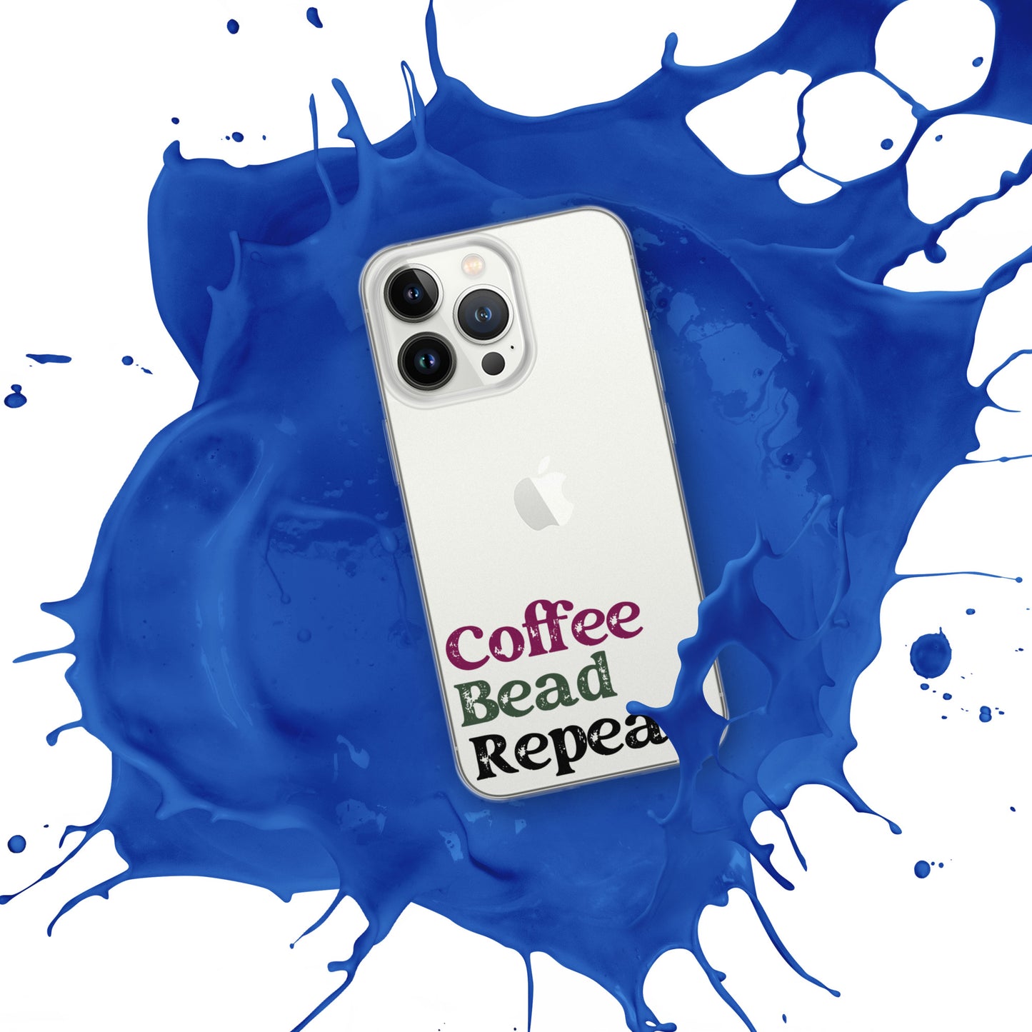 Coffee Bead Repeat Clear Case for iPhone®