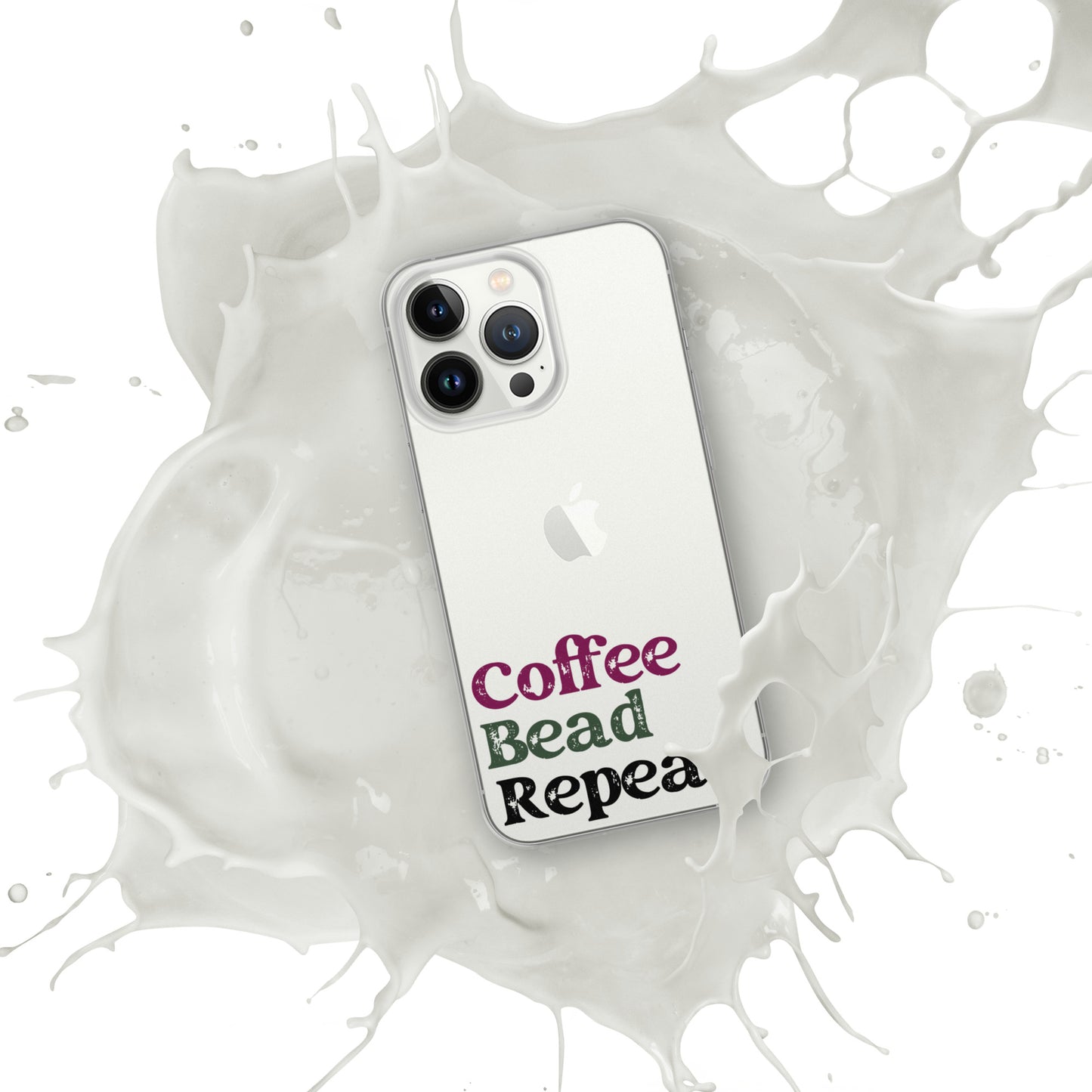 Coffee Bead Repeat Clear Case for iPhone®