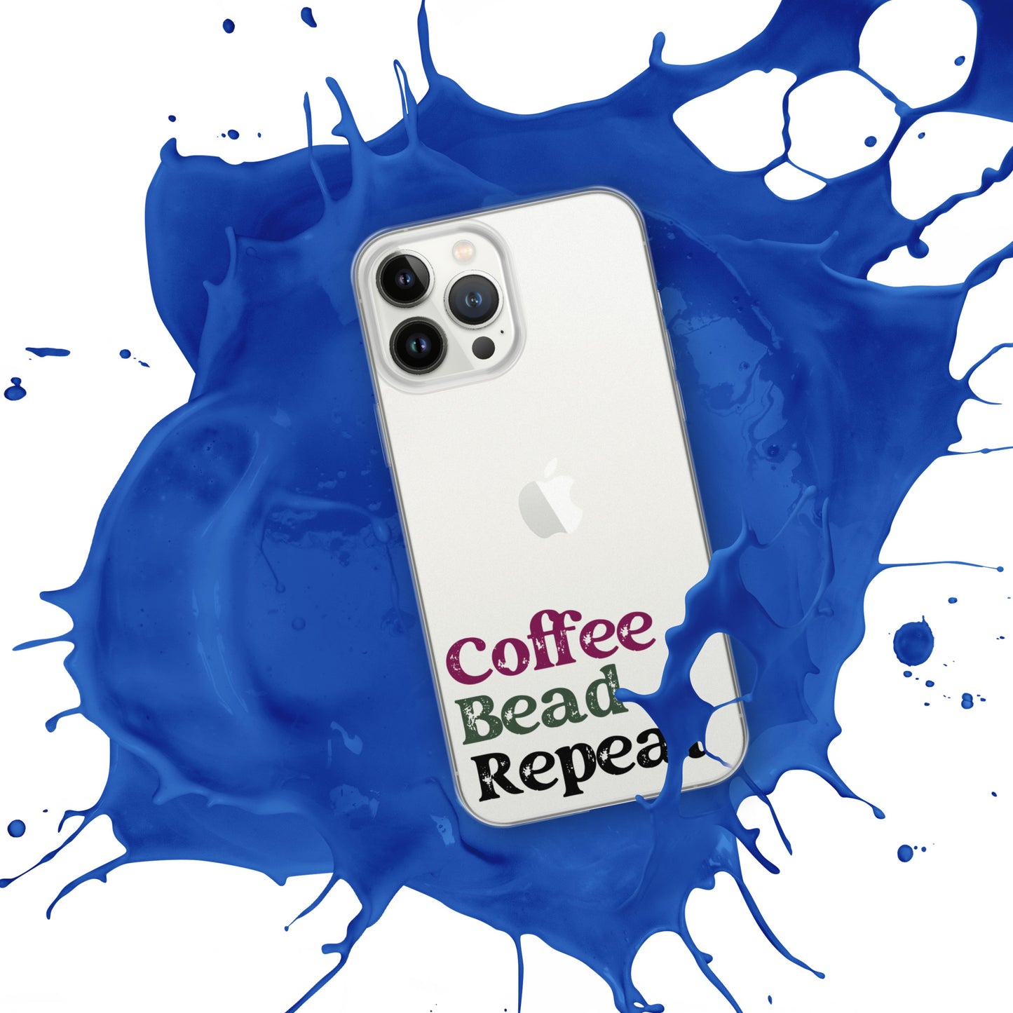 Coffee Bead Repeat Clear Case for iPhone®