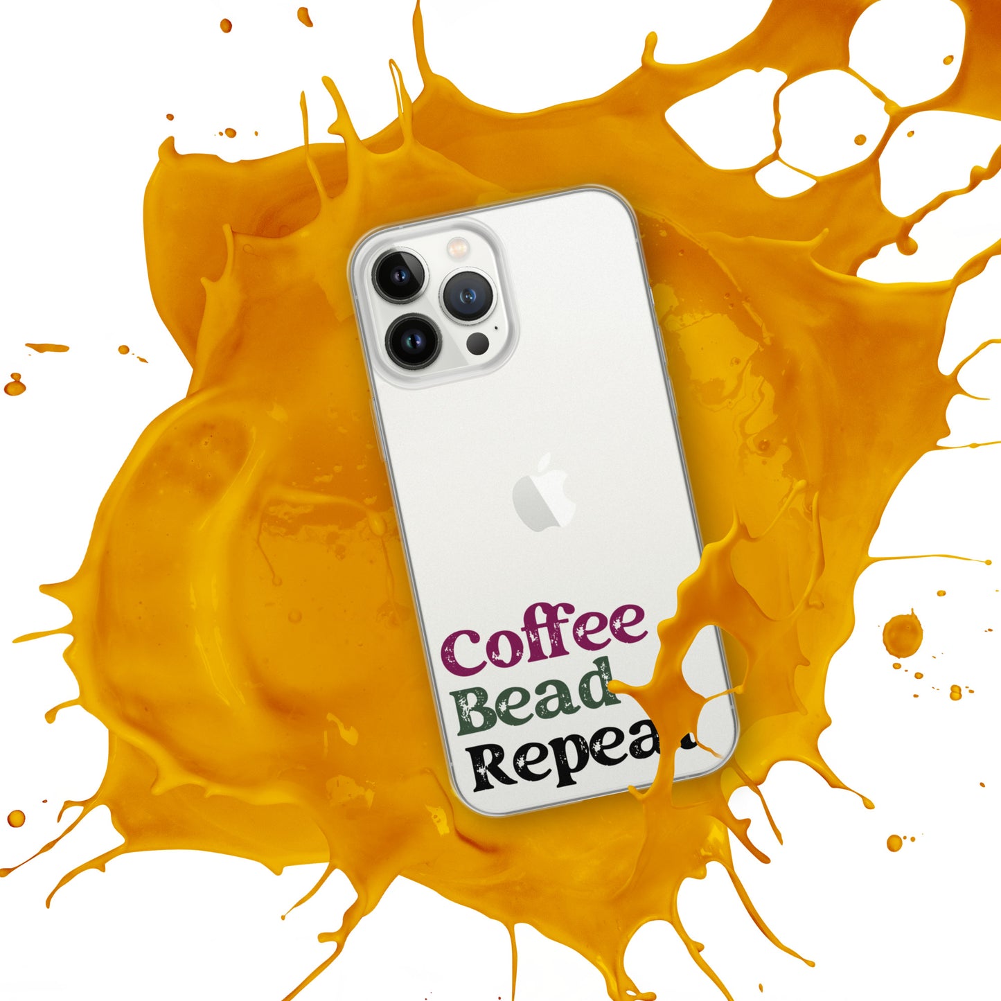 Coffee Bead Repeat Clear Case for iPhone®