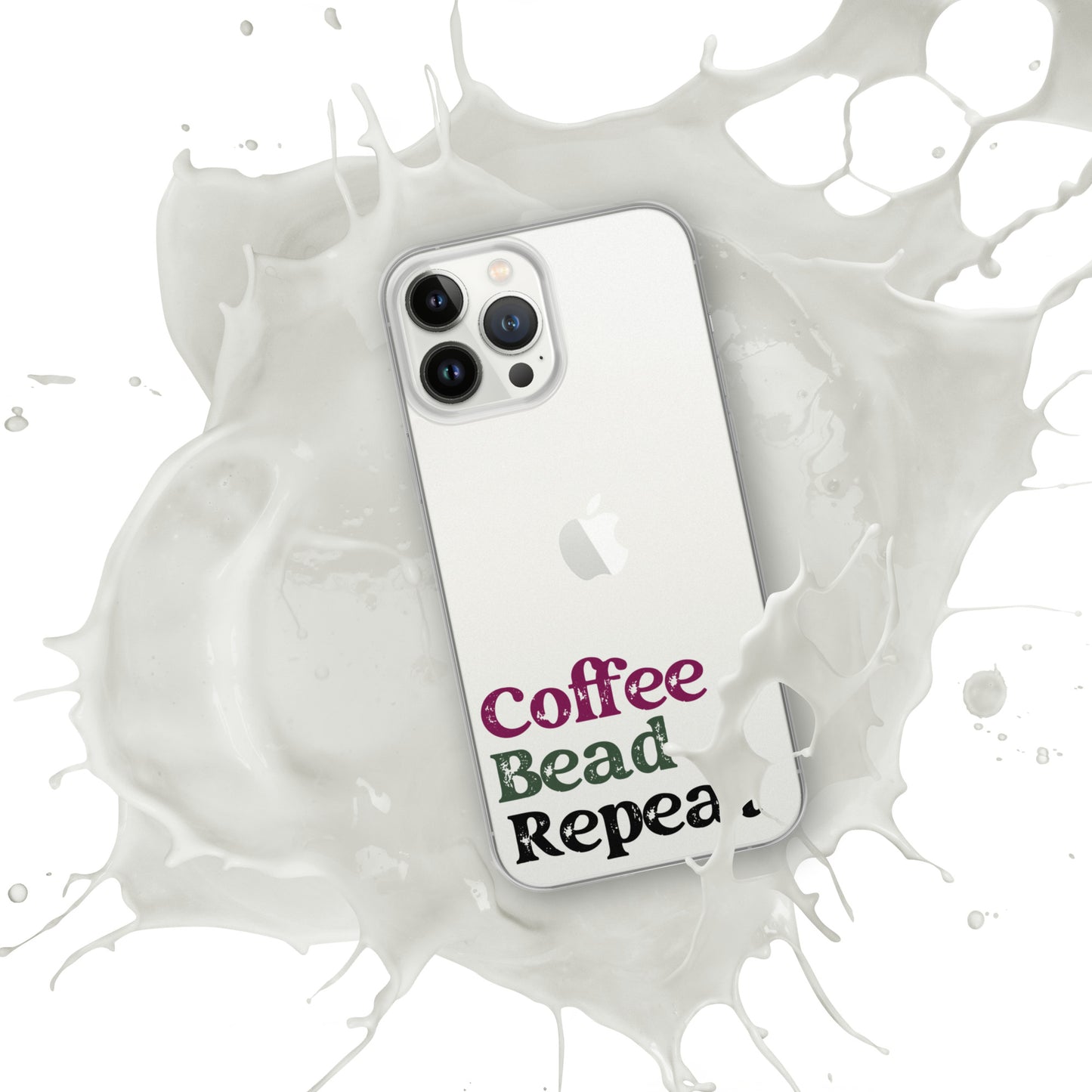 Coffee Bead Repeat Clear Case for iPhone®