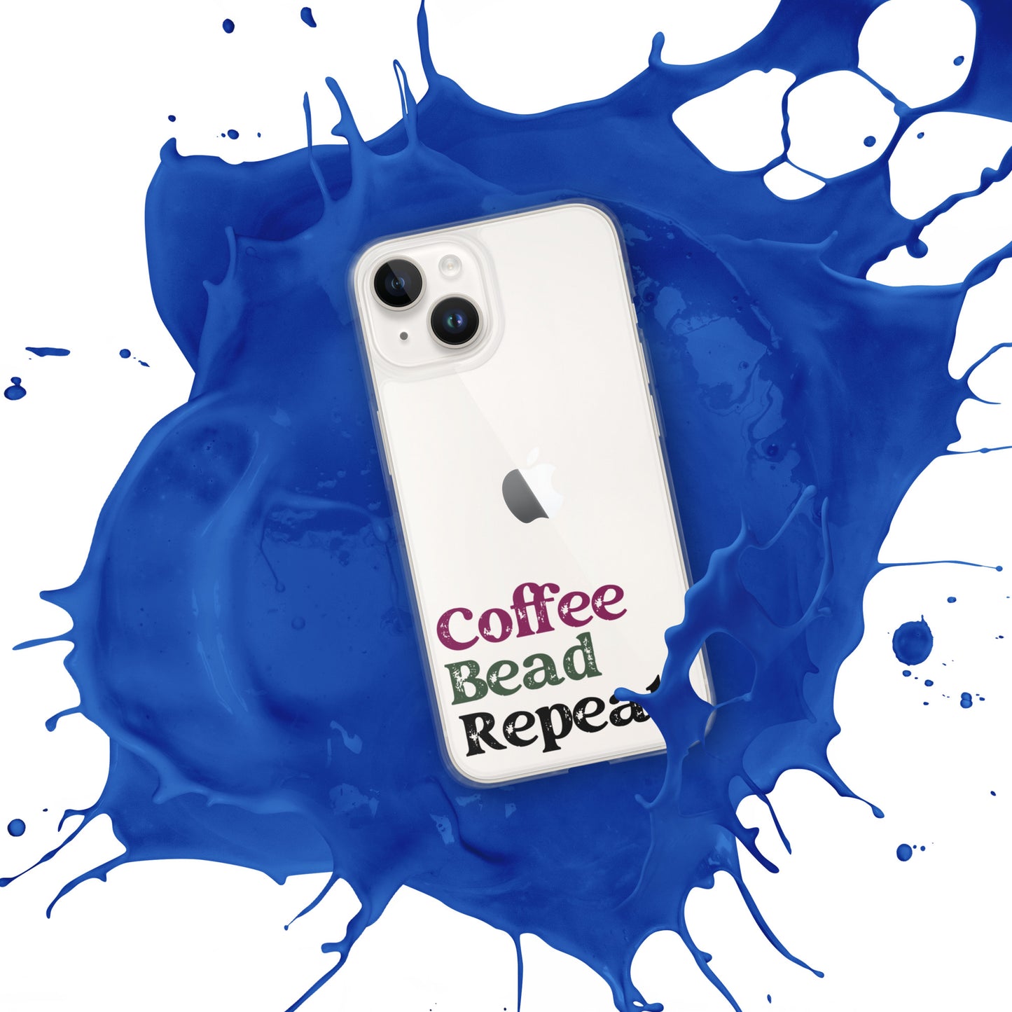 Coffee Bead Repeat Clear Case for iPhone®