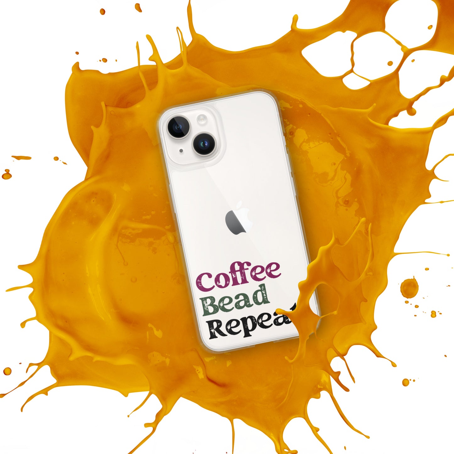 Coffee Bead Repeat Clear Case for iPhone®