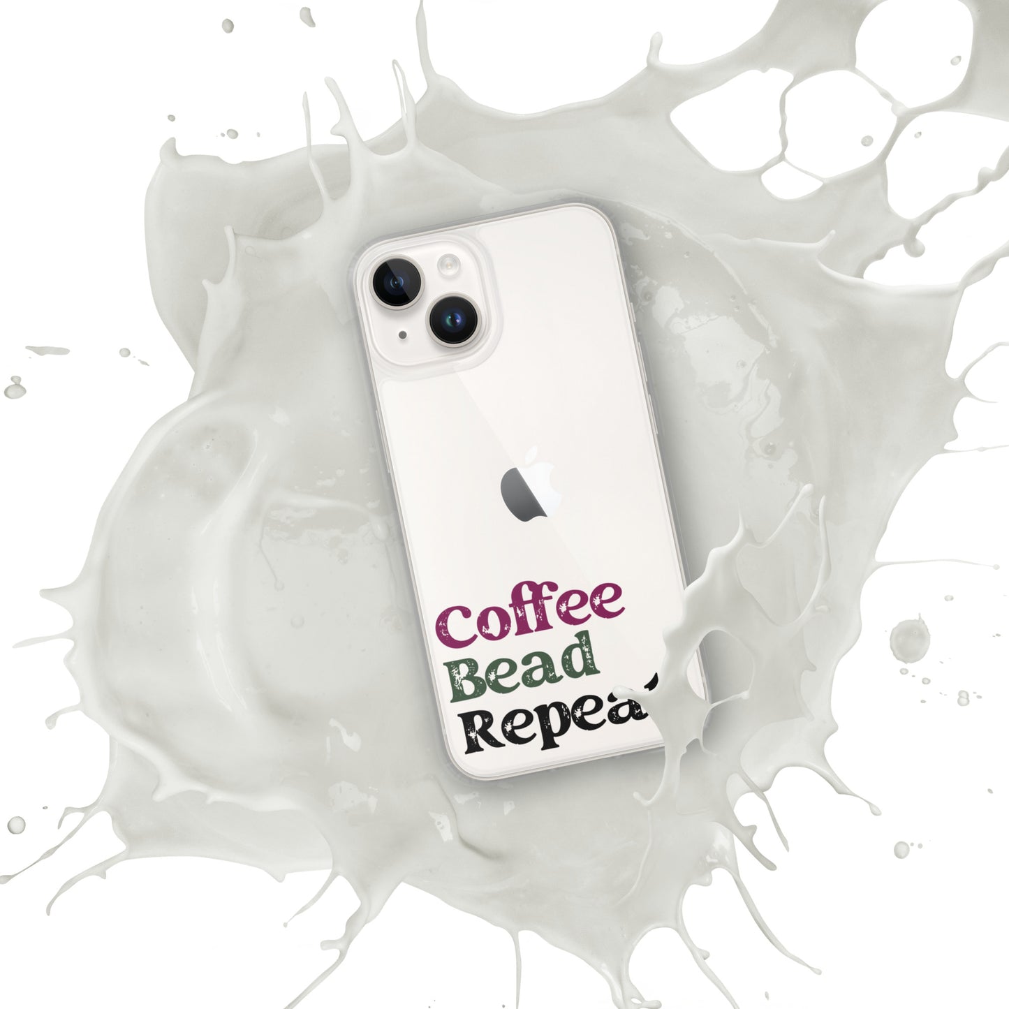 Coffee Bead Repeat Clear Case for iPhone®