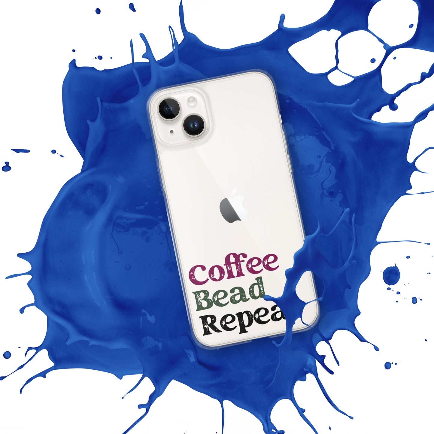 Coffee Bead Repeat Clear Case for iPhone®