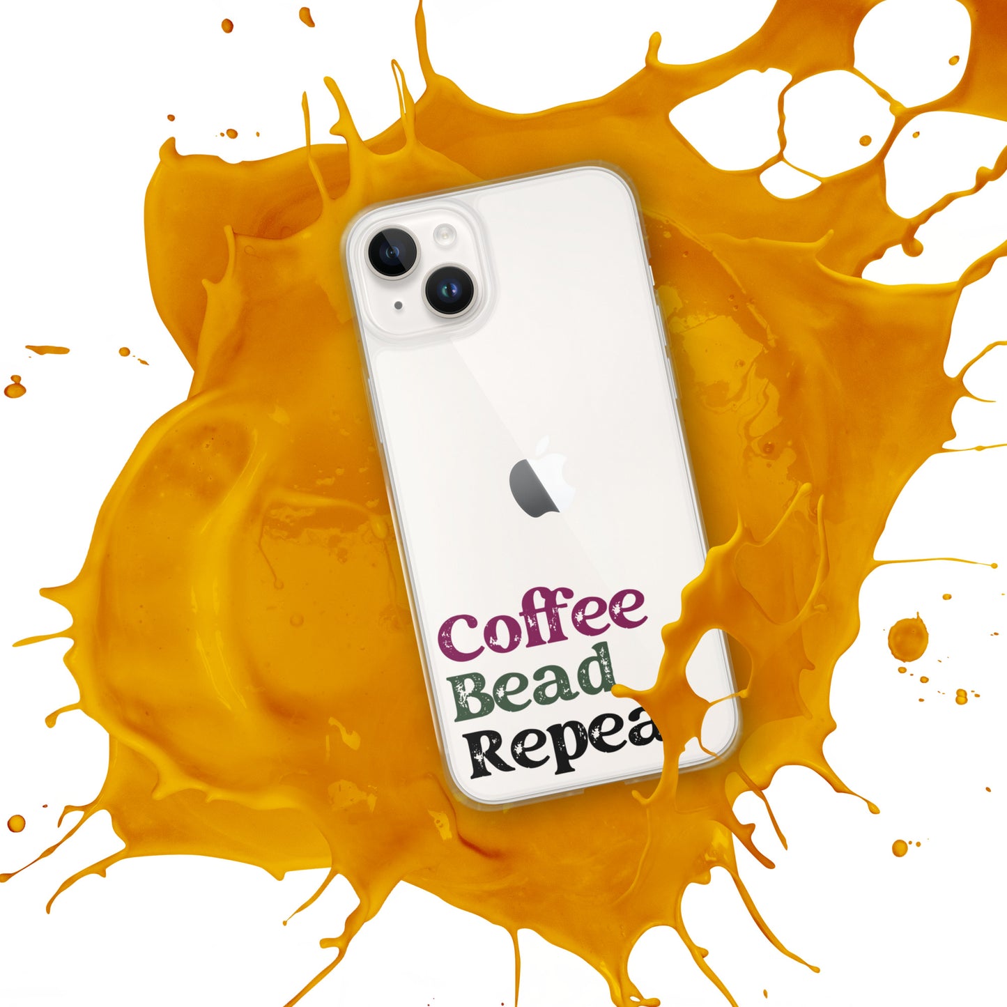 Coffee Bead Repeat Clear Case for iPhone®