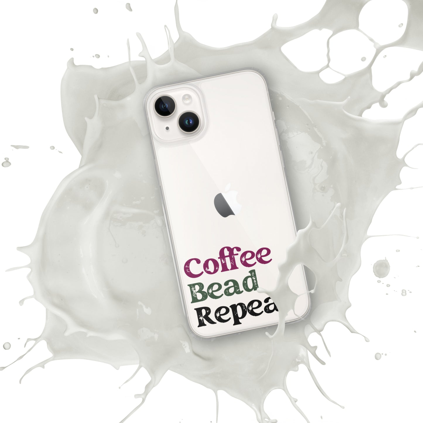 Coffee Bead Repeat Clear Case for iPhone®