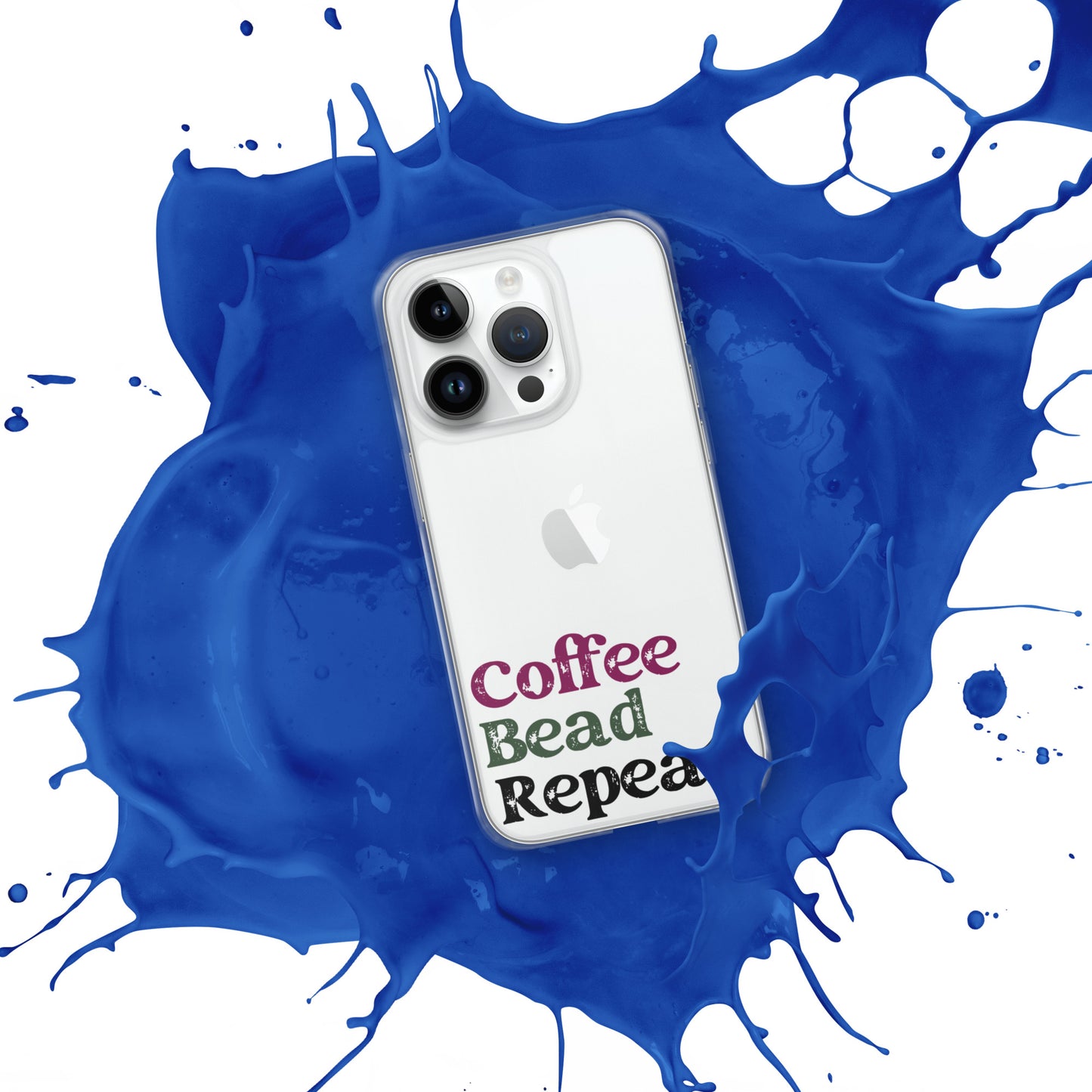 Coffee Bead Repeat Clear Case for iPhone®