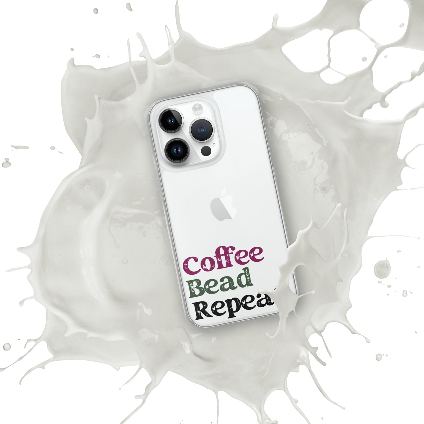 Coffee Bead Repeat Clear Case for iPhone®