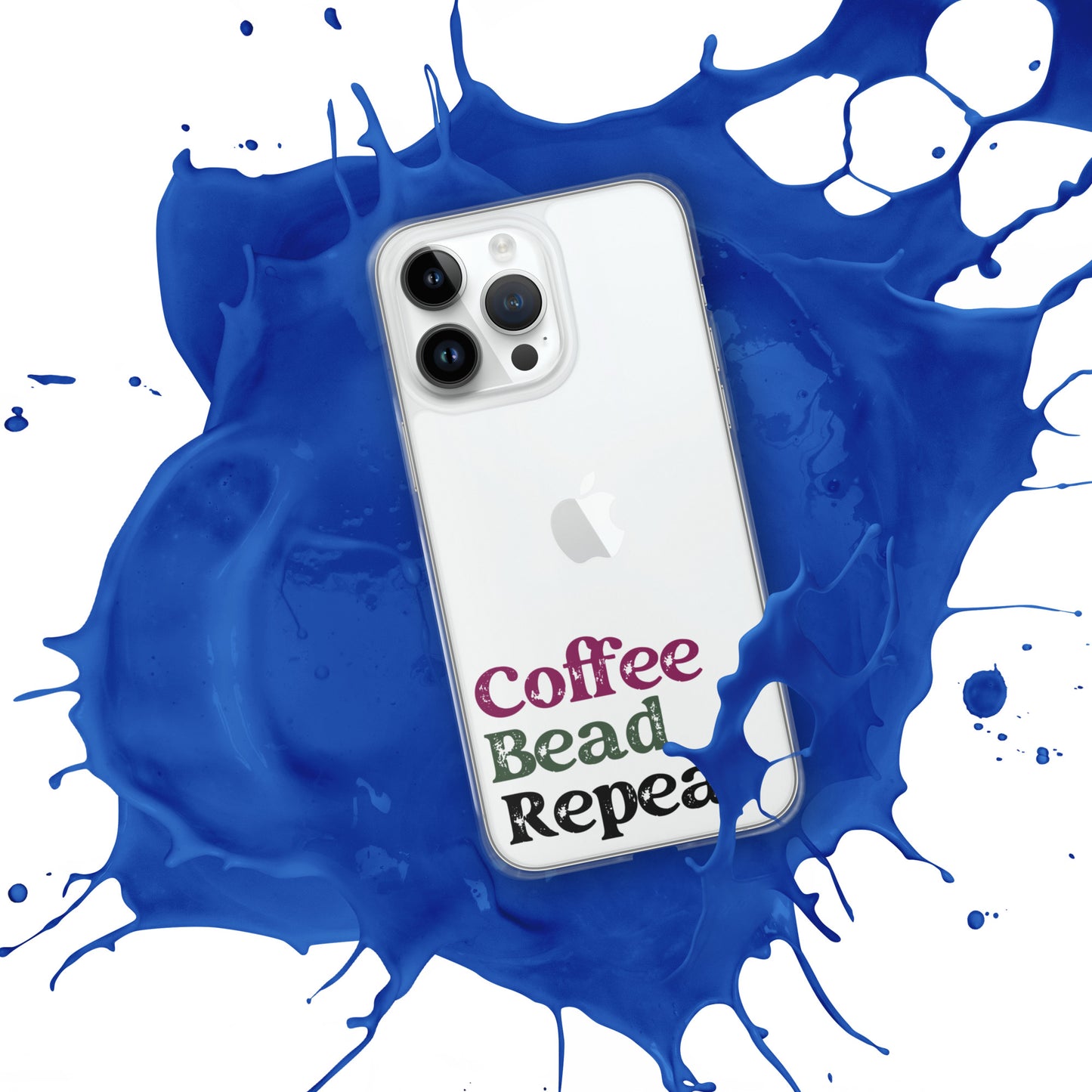 Coffee Bead Repeat Clear Case for iPhone®