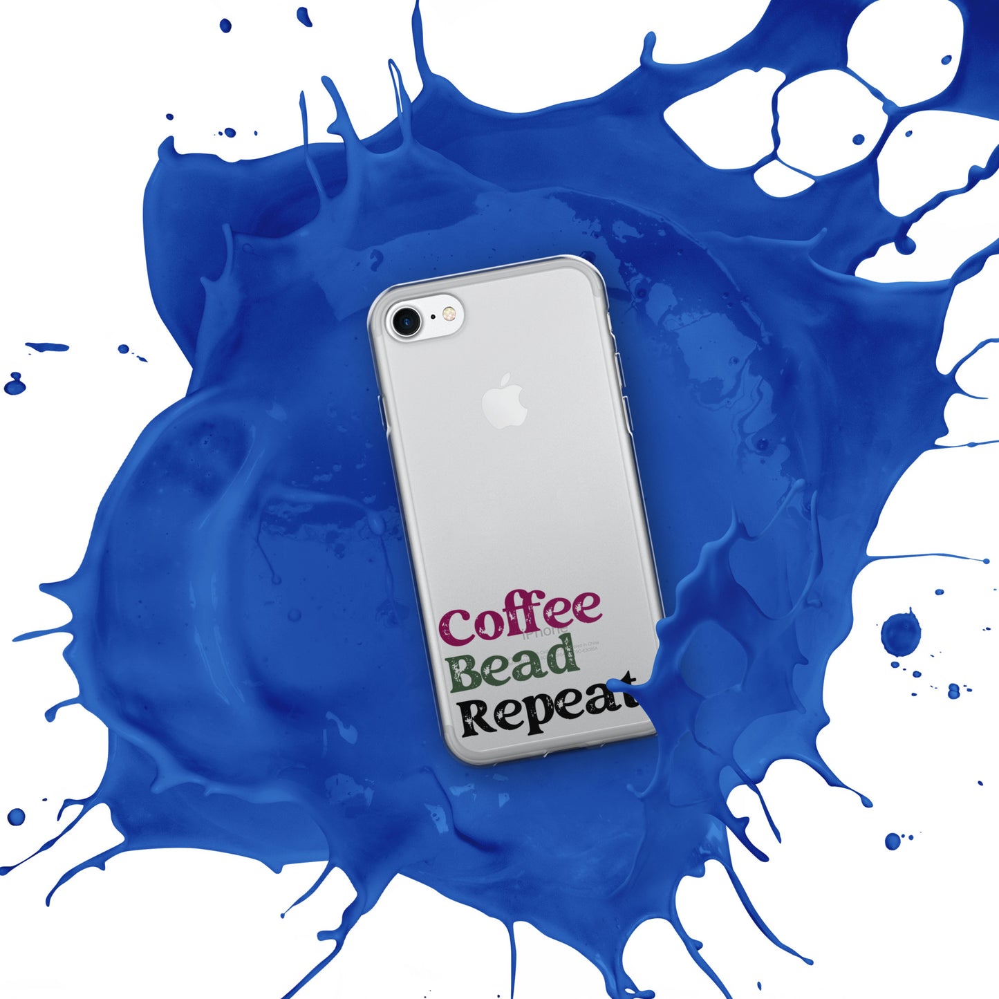 Coffee Bead Repeat Clear Case for iPhone®