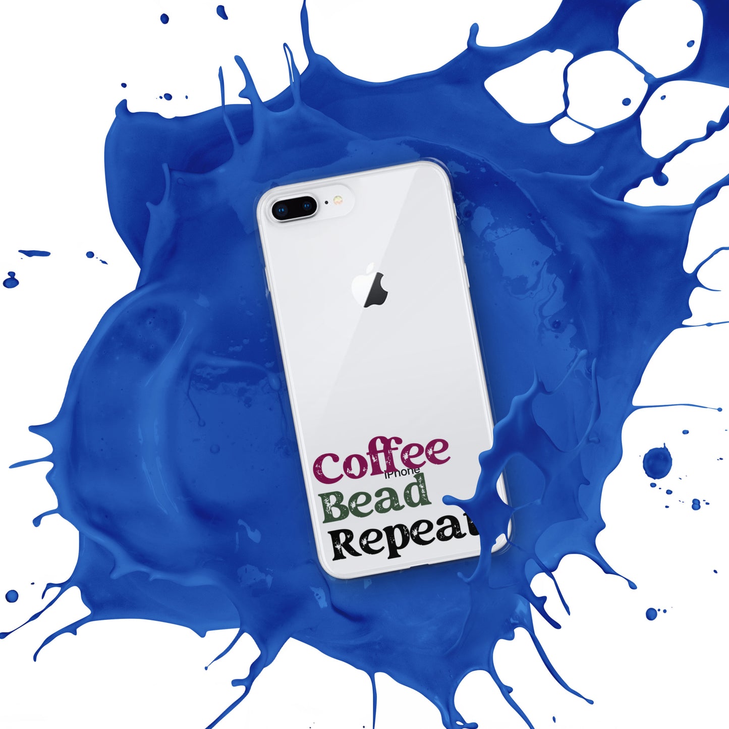 Coffee Bead Repeat Clear Case for iPhone®