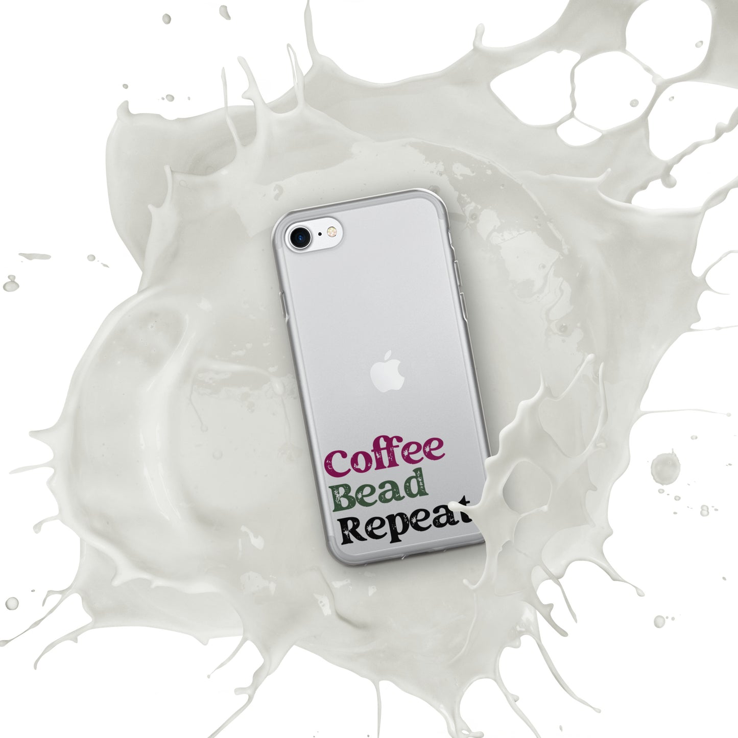 Coffee Bead Repeat Clear Case for iPhone®