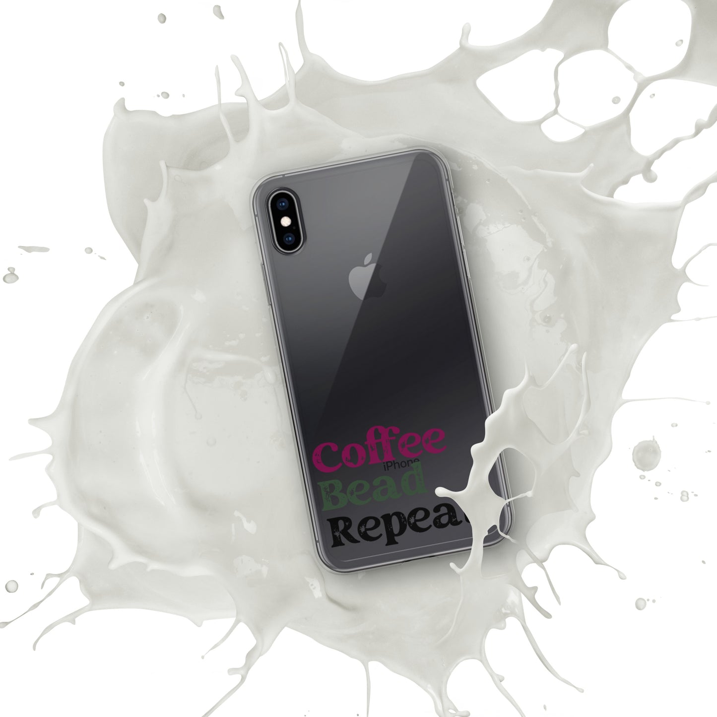 Coffee Bead Repeat Clear Case for iPhone®